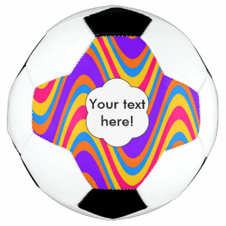 Colourful waves pattern soccer ball