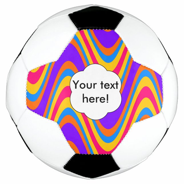 Colourful waves pattern soccer ball (Front)