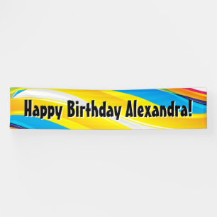 Colourful Waves Personalised Birthday Party Banner