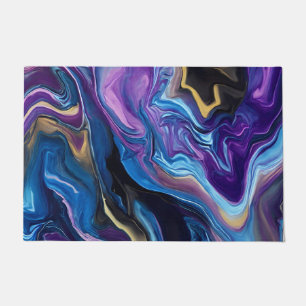Colourful Waves Purple Blue Welcome Mat