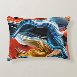 Colourful Waves &Streams Decorative Cushion