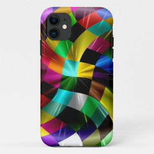 Colourful Waves Striped Abstract Art iPhone 11 Case
