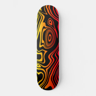Colourful Waves Striped Skateboard