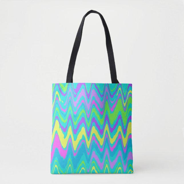 Colourful Waves Tote Bag (Front)