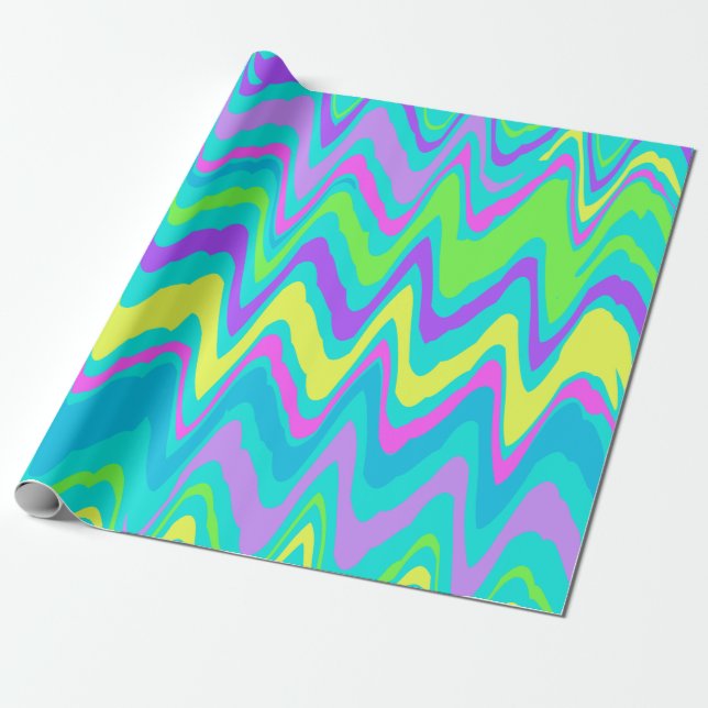 Colourful Waves Wrapping Paper (Unrolled)