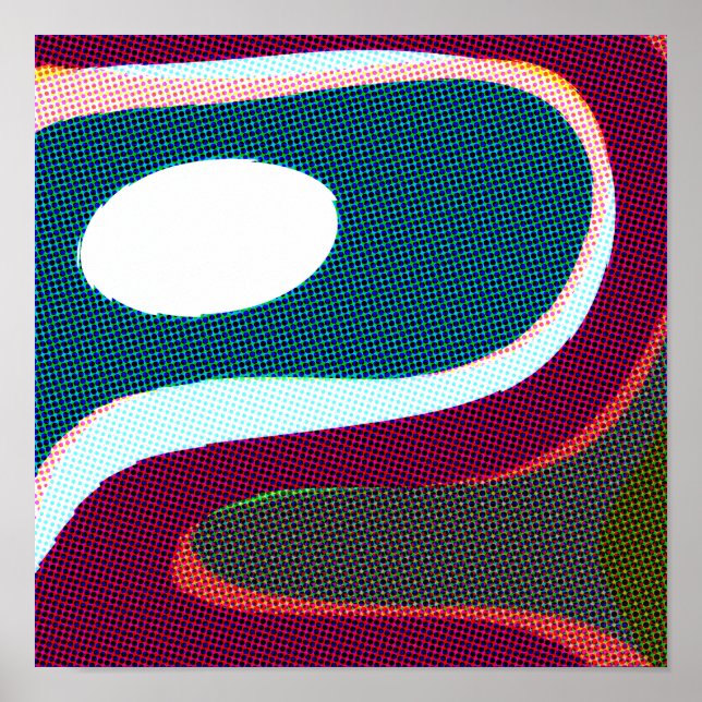 Colourful Wavy Abstract 612 Poster (Front)