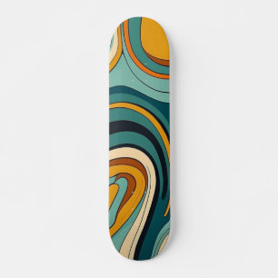 Colourful Wavy Abstract Skateboard Design