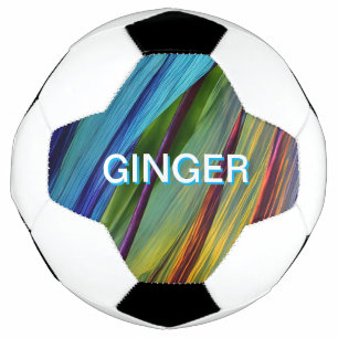 Colourful WAVY Design in Blue and Teal Soccer Ball