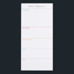 Colourful Wavy Line Grocery Shopping List Magnetic Notepad<br><div class="desc">Write your grocery list on this magnetic note pad for an easy way to plan your route through the store while shopping. The magnetic back sticks on your fridge, metal pantry door or whiteboard command centre. The simple, modern layout with colour coded wavy line sections on a white background will...</div>