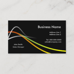 Colourful Wavy LInes Business Cards