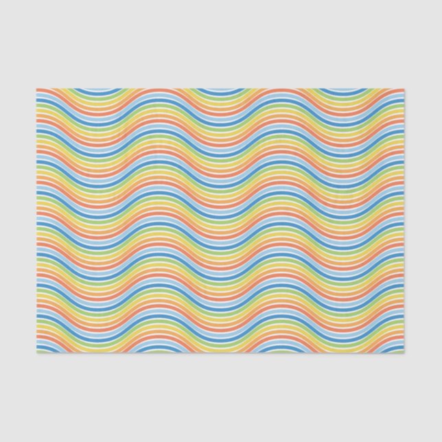 Colourful Wavy Lines Tissue Paper (Front)