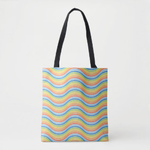 Colourful Wavy Lines Tote Bag