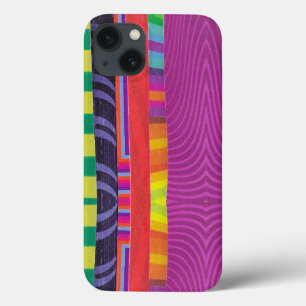colourful wavy stripes iPhone 13 case