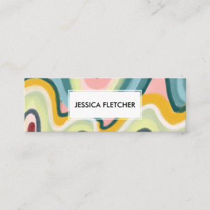 Colourful Wavy Stripes Minimalist Cool Mini Busine Business Card