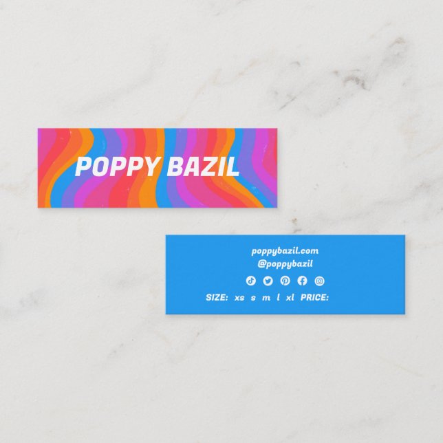 Colourful Wavy Stripes Rainbow CUSTOM Hang Tag (Front/Back)