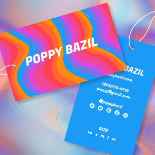 Colourful Wavy Stripes Rainbow CUSTOM Hang Tag