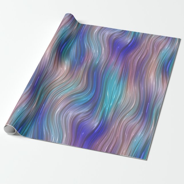 Colourful Wavy Stripes Wrapping Paper (Unrolled)