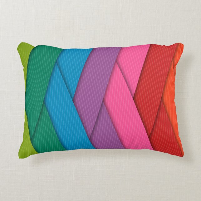 Colourful Weaved Ribbon Pillow (Front)
