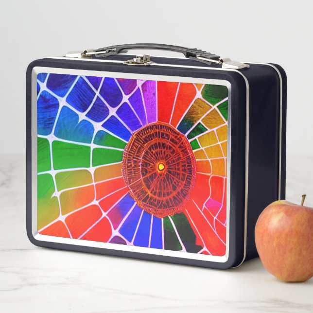 Colourful Web Metal Lunch Box (In Situ)