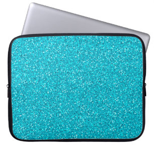 Colourful Wedding Anniversary Teal Glitter Laptop Sleeve
