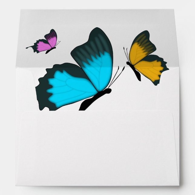 Colourful Wedding Butterfly Envelope (Back (Bottom))