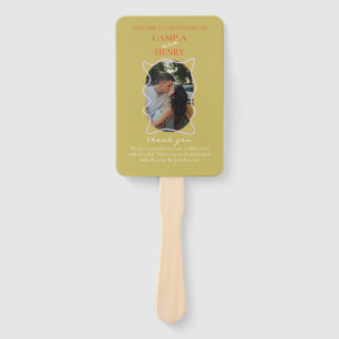 Colourful Wedding Ceremony Program Hand Fan
