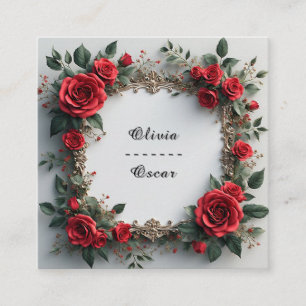 Colourful Wedding Floral Wreath Enclosure Card