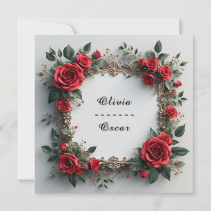 Colourful Wedding Floral Wreath Thank You Card
