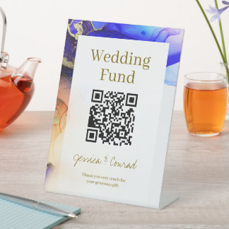 Colourful Wedding Fund Pedestal Sign