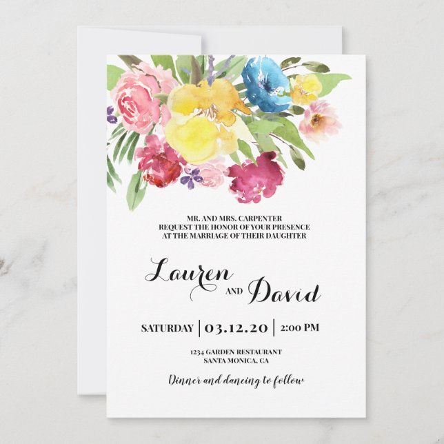 Colourful wedding invitation (Front)