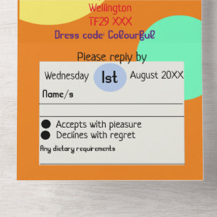 Colourful wedding invitations boho bubbles fun all