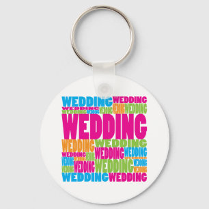 Colourful Wedding Key Ring