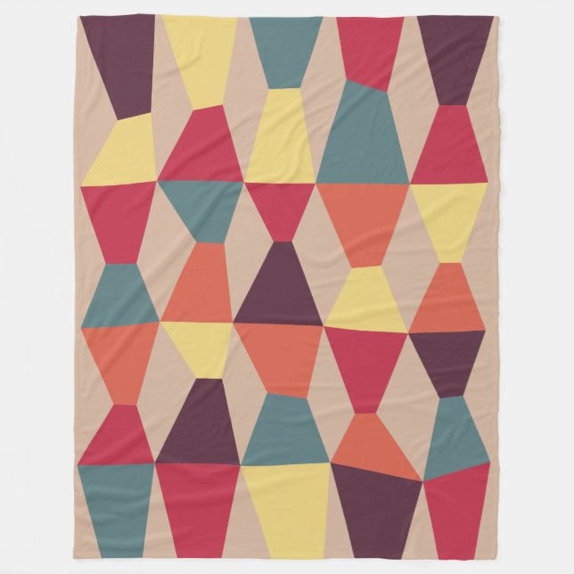 Colourful Wedges 161214a - on Light brown d2b29a Fleece Blanket (Front)