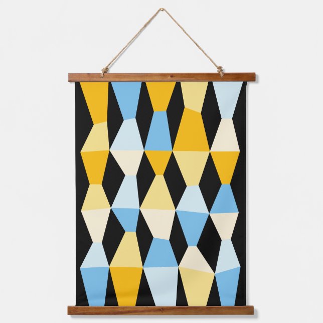 Colourful Wedges 161214b - on Black Hanging Tapestry (Front)