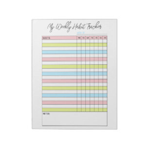 Colourful Weekly Habit Tracker Notepad