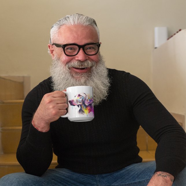 Colourful Weimaraner Dog Pet Coffee Mug, Cup (Weimaraner Dog Coffee Mug)