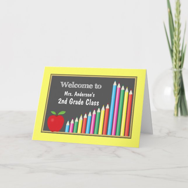 Colourful Welcome Back To Class Card (Front)