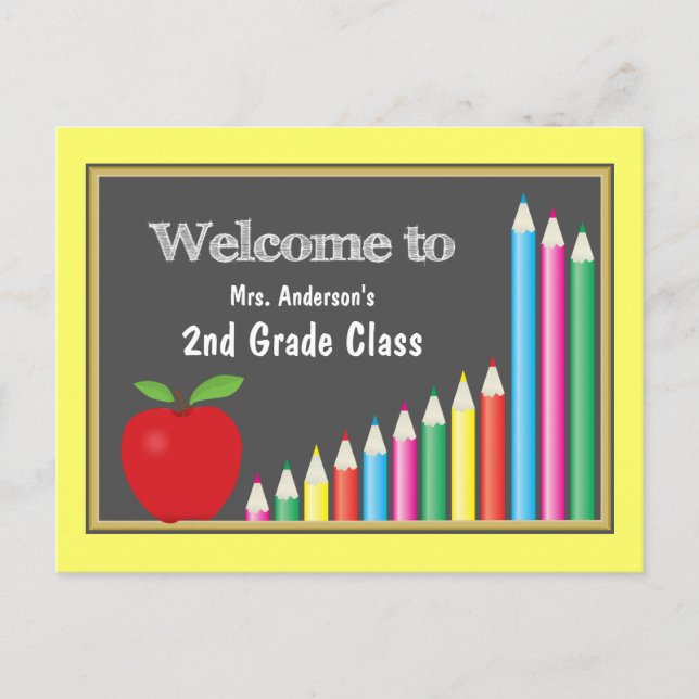 Colourful Welcome Back To School Postcard (Front)