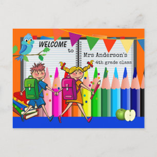 Colourful Welcome Back to School Postcard