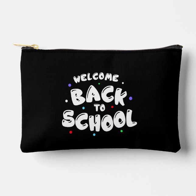 Colourful Welcome Back to School Typography Accessory Pouch (Front)