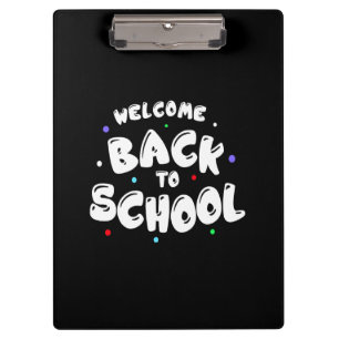 Colourful Welcome Back to School Typography Clipboard