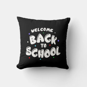 Colourful Welcome Back to School Typography Cushion