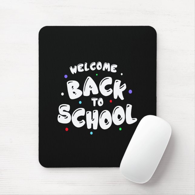Colourful Welcome Back to School Typography Mouse Pad (With Mouse)