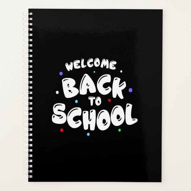 Colourful Welcome Back to School Typography Planner (Front)