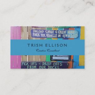 Colourful Welcome Island sign Carribean Business Card