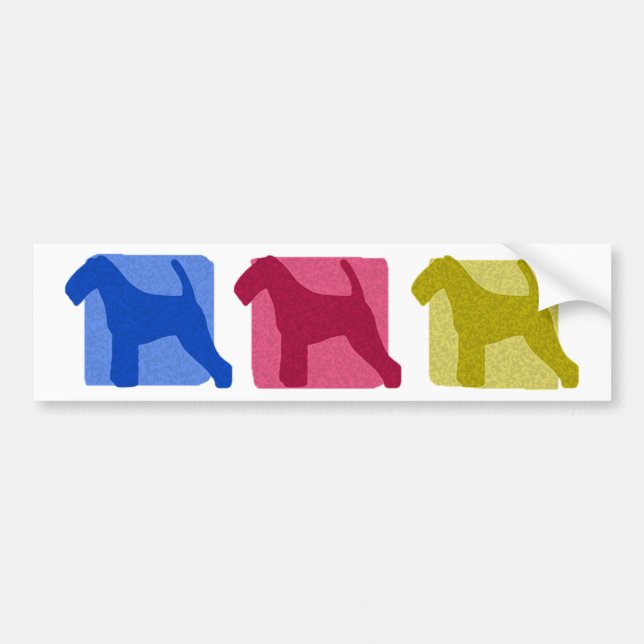 Colourful Welsh Terrier Silhouettes Bumper Sticker (Front)