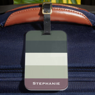 Colourful Wenge Green Palette Abstract Stripes Nam Luggage Tag