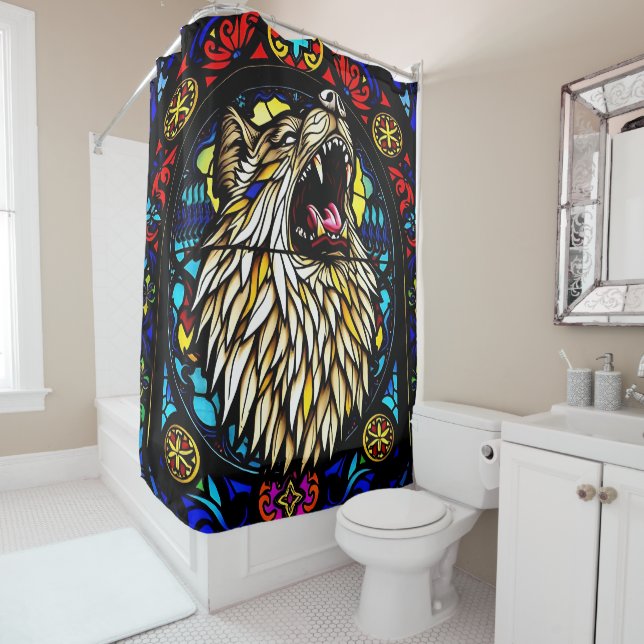 Colourful Werewolf  Shower Curtain (In Situ)