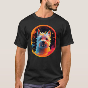 Colourful West Highland White Terrier Dog Dad Mum  T-Shirt