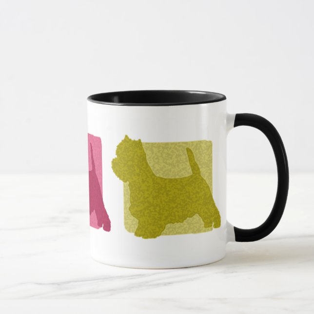 Colourful West Highland White Terrier Silhouettes Mug (Right)